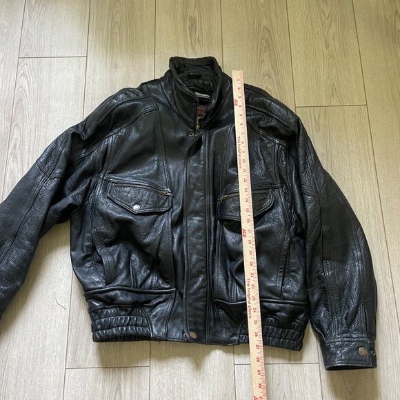 Wilson's Adventure Bound Thinsulate Leather Jacket Men's L Black moto Biker - Picture 3 of 14